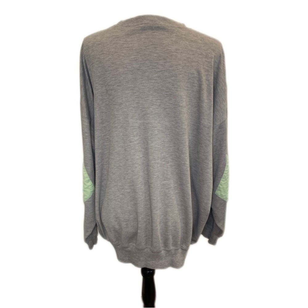 Recreation vintage 1980s grey sweatshirt with pink and green ribbon details - Picture 3 of 7